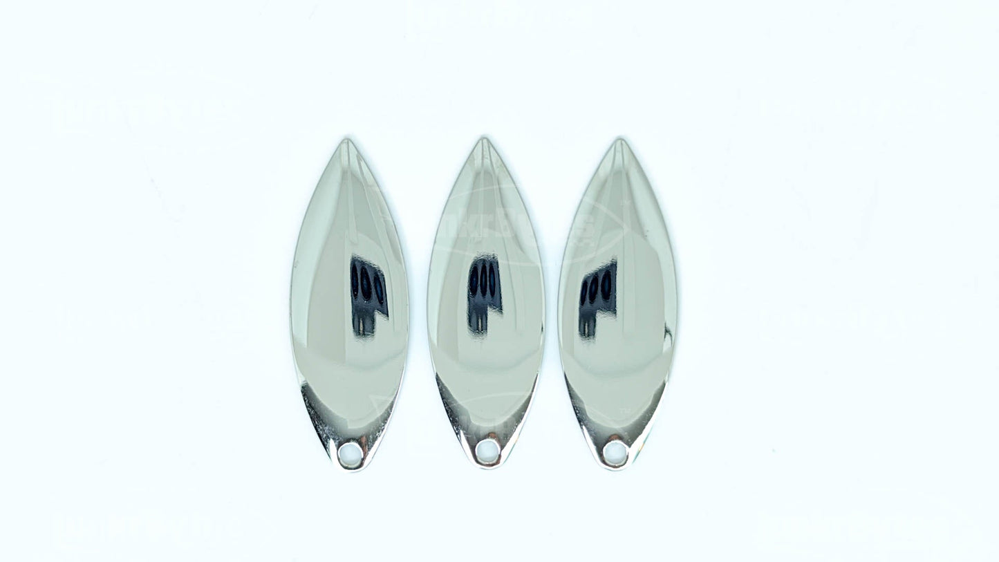 Worth Willowleaf Spinner Blade – Smooth Silver – #4
