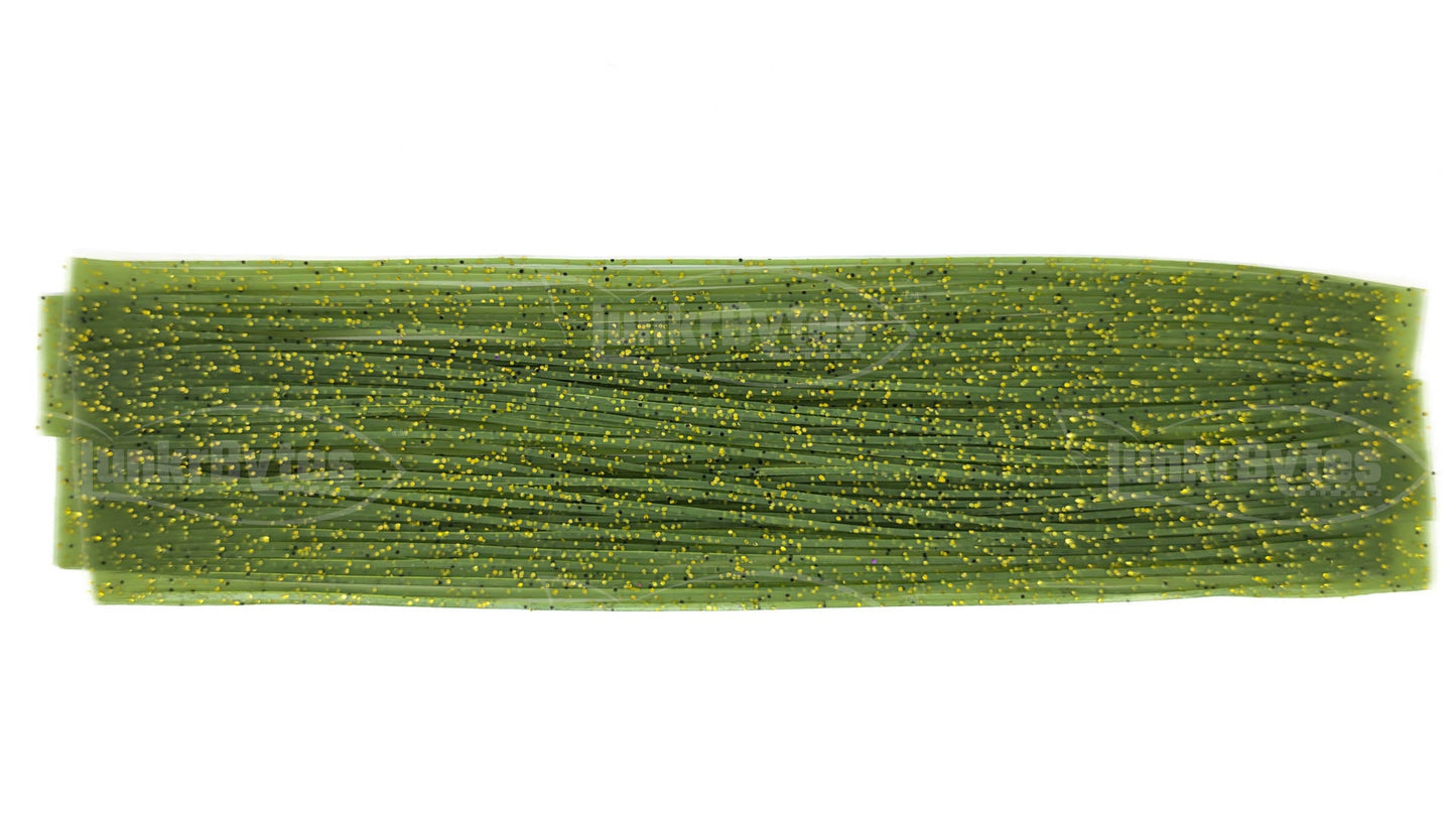 Watermelon / Black & Gold Flake Silicone Skirt Tab with Flake – Bluegill Pattern for Bass (8801-154) Component Silicone Skirt Tab (8801-154)