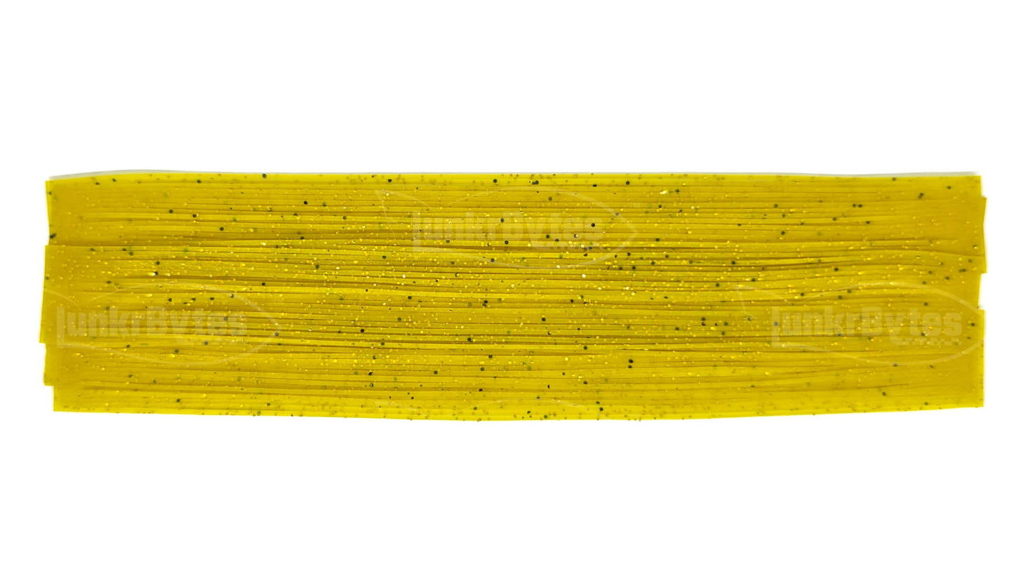 Yellow / Gold & Black Flake Silicone Skirt Tab with Flake – Shad Imitation for Bass (8801-166) Component Silicone Skirt Tab (8801-166)