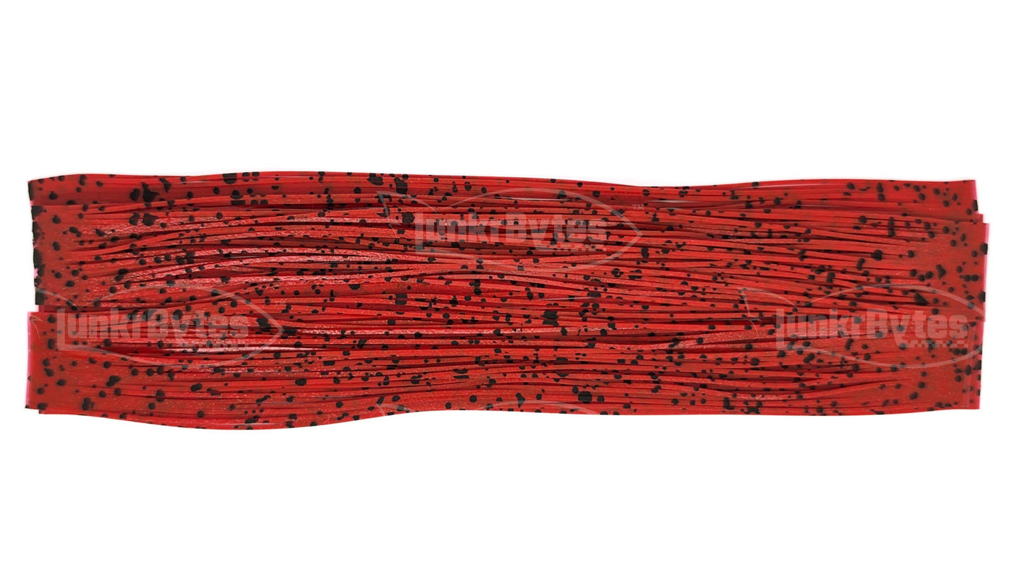 Hot Red Black Dots Silicone Skirt Tab – Crawfish Pattern for Bass (8802-560) Component Silicone Skirt Tab (8802-560)