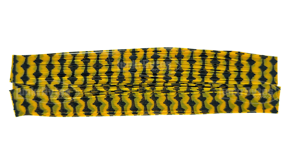 Light Orange / Black Barbed Wire Silicone Skirt Tab – Crawfish Pattern for Bass (8806-X001)