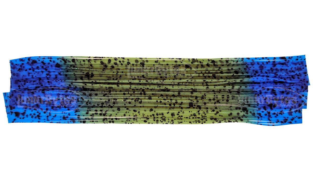 Pumpkin Center / Blue Tips Speckled Fire Tip Silicone Skirt Tab – Bluegill Pattern for Bass (8807-088-X001)