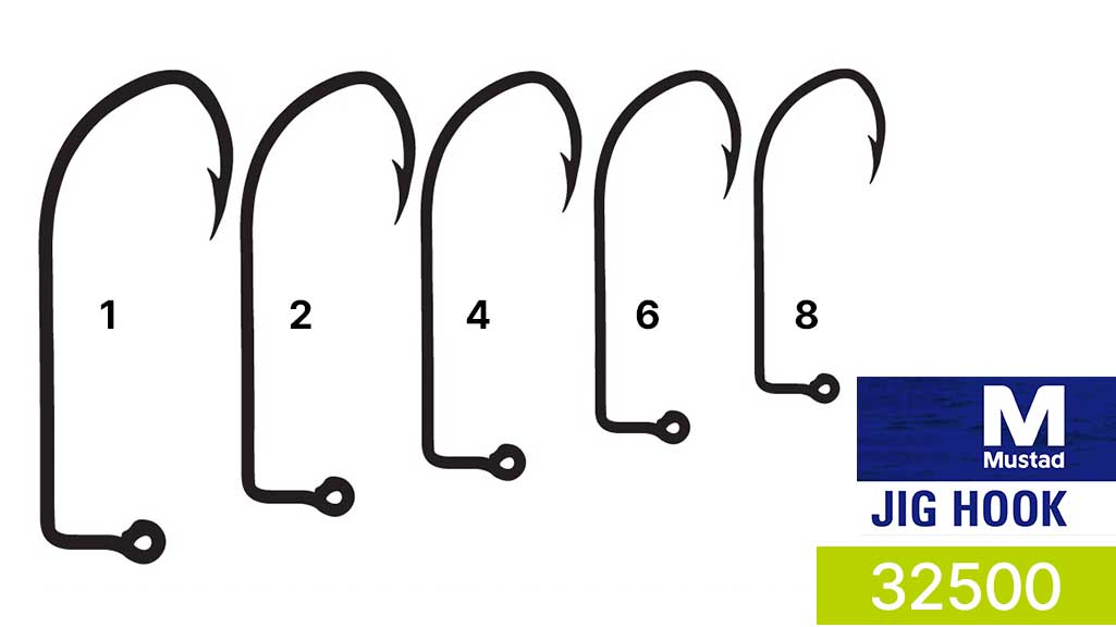 Mustad 1X Strong 90° Skipjack Jig Hook – Black Nickel (32500-BN)