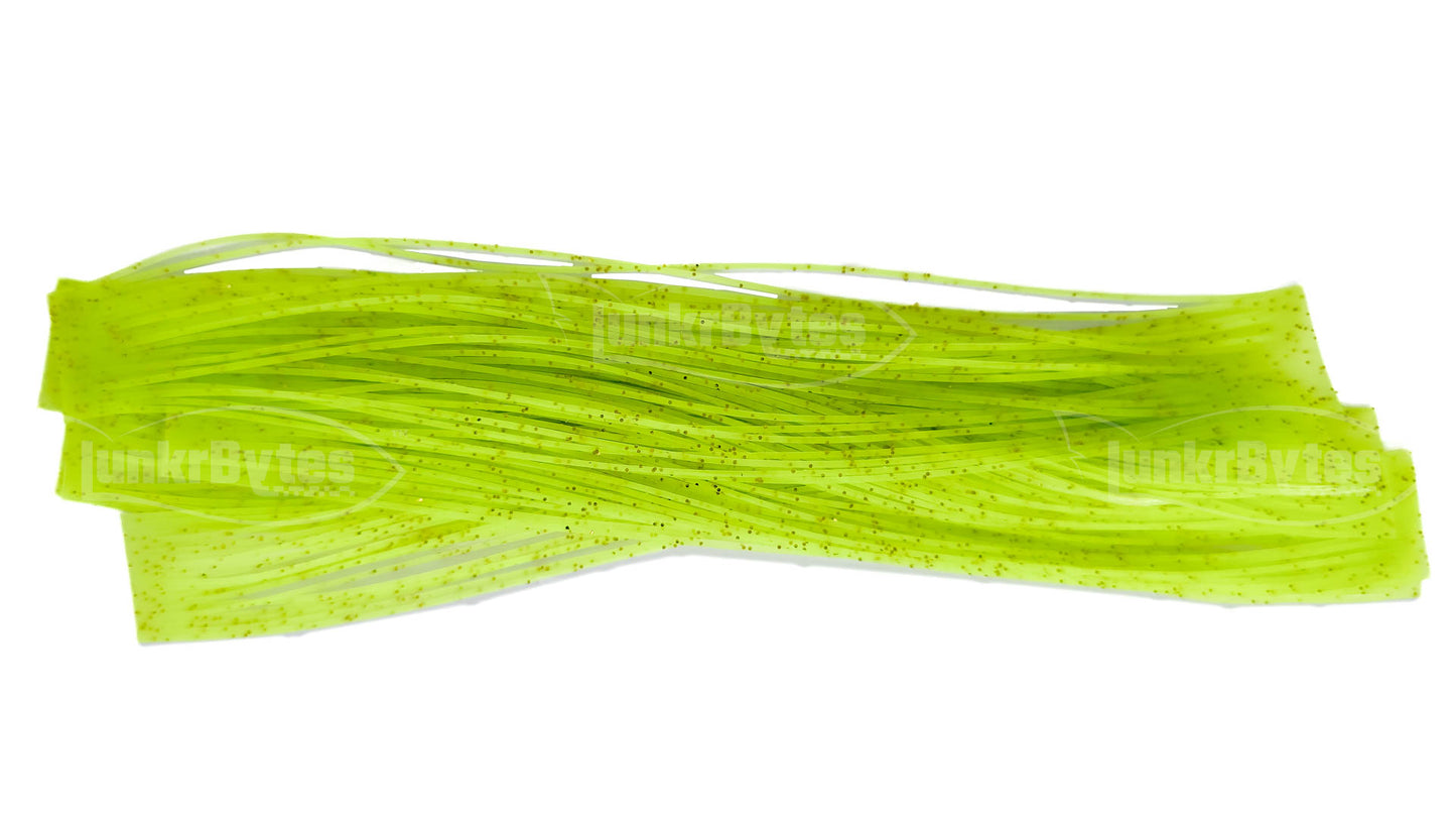 Chartreuse / Gold Flake Silicone Skirt Tab with Flake – Reaction Strike Trigger for Bass (8801-029)