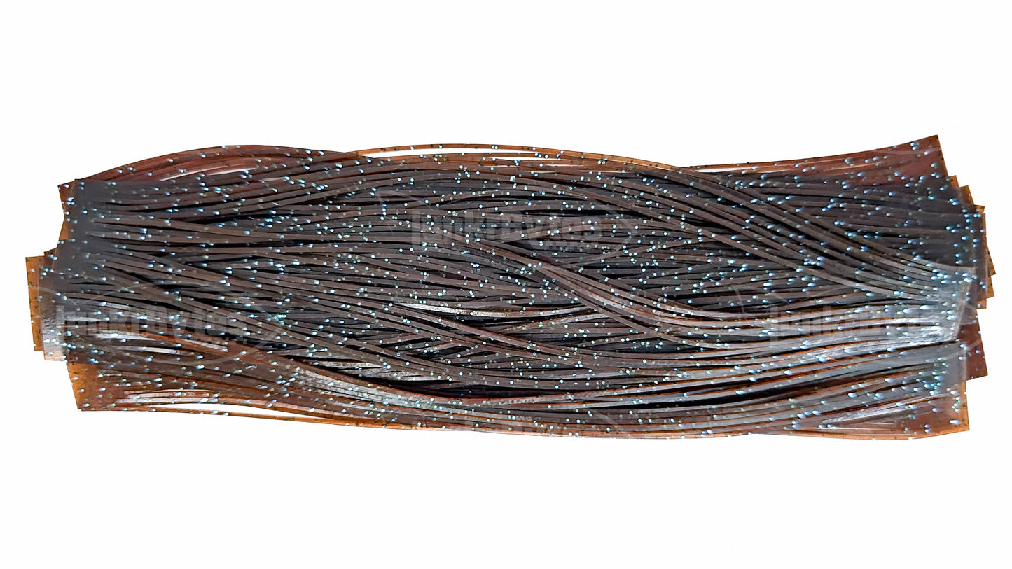 Brown / Blue Flake Silicone Skirt Tab with Flake – Crawfish Pattern for Bass (8801-042)