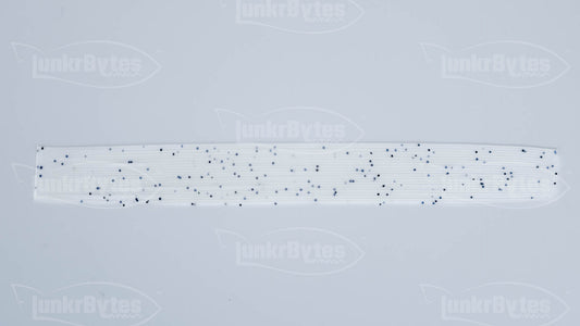 Clear / Blue Interference Pepper (Black Flake) Silicone Skirt Tab with Flake – Shad Imitation for Bass (8801-051)