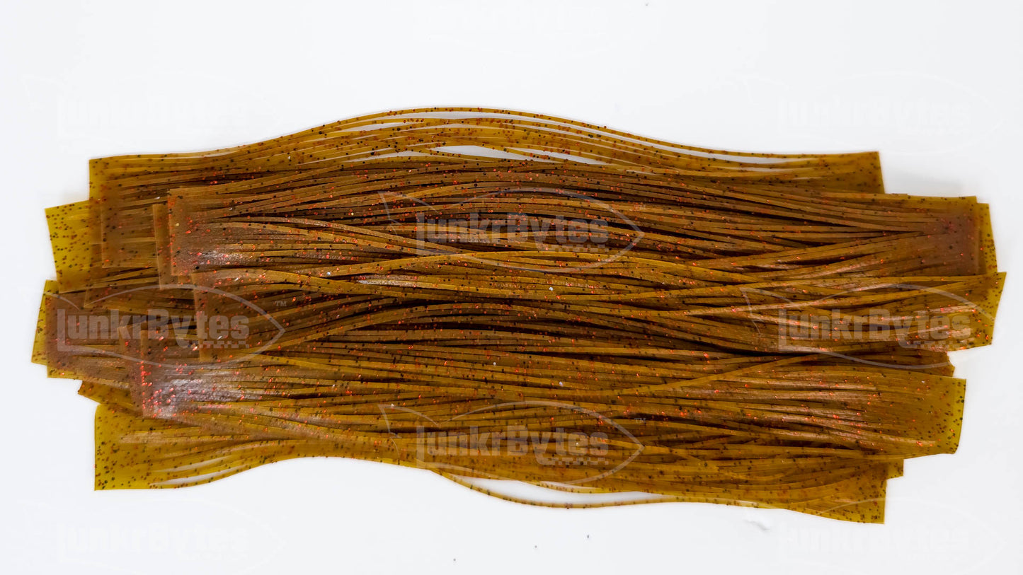 Natural Pumpkin / Red & Black Flake Silicone Skirt Tab with Flake – Crawfish Pattern for Bass (8801-066)