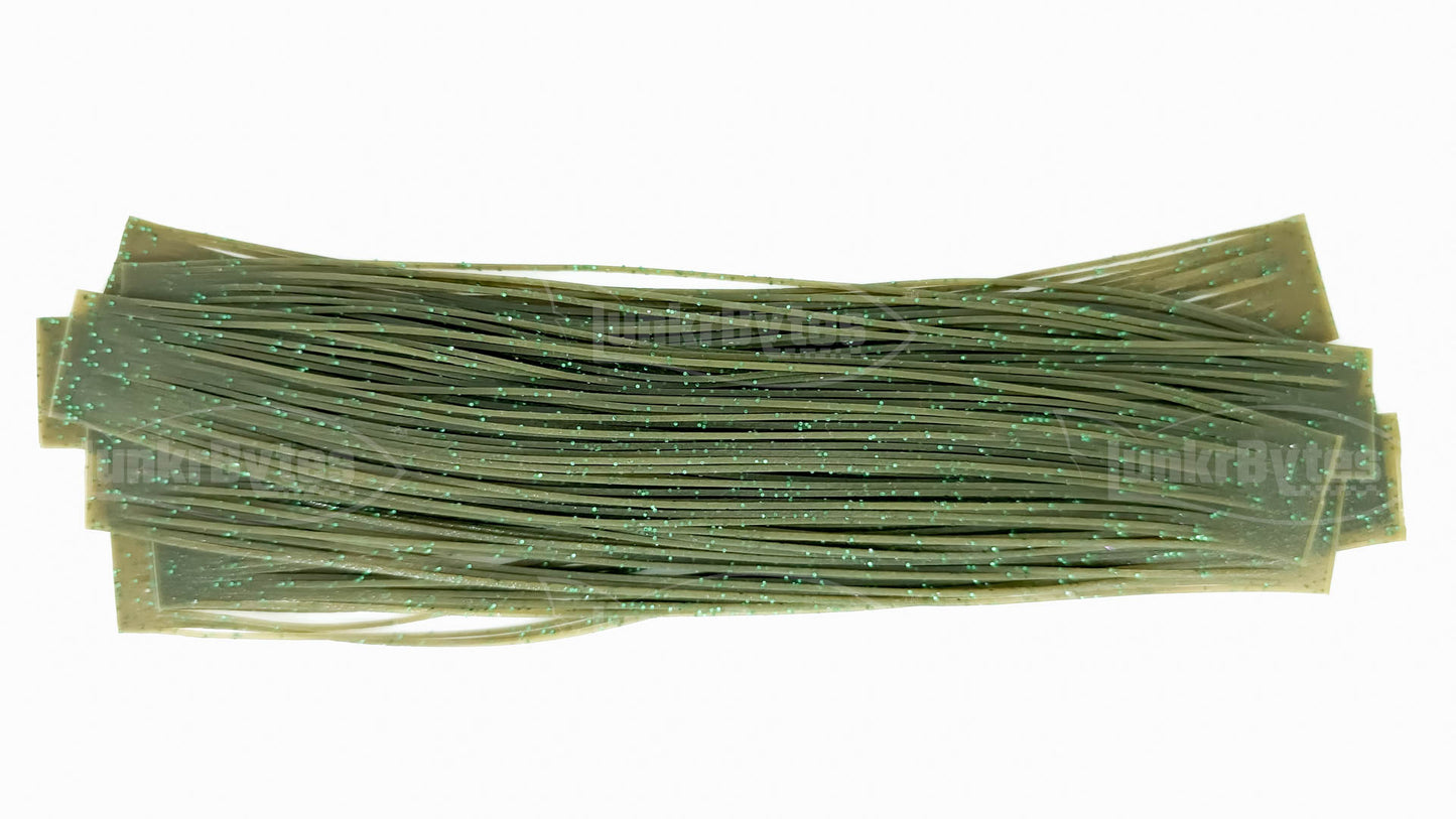 Green Pumpkin / Green Flake Silicone Skirt Tab with Flake – Crawfish Pattern for Bass (8801-156)
