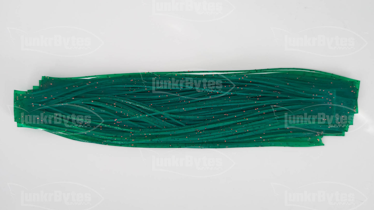 Mean Green / Red Flake Silicone Skirt Tab with Flake – Crawfish Pattern for Bass (8801-158)