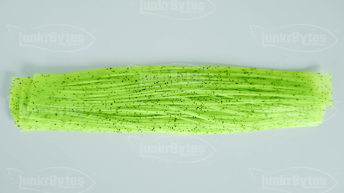 Chartreuse Pepper (Black Flake) Silicone Skirt Tab with Flake – Reaction Strike Trigger for Bass (8801-171)