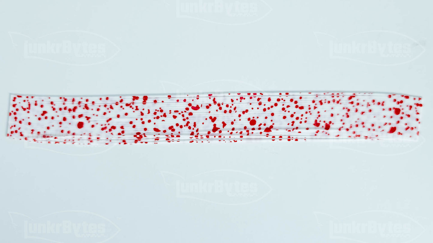 White / Red Dots Silicone Skirt Tab – Crawfish Pattern for Bass (8802-568)