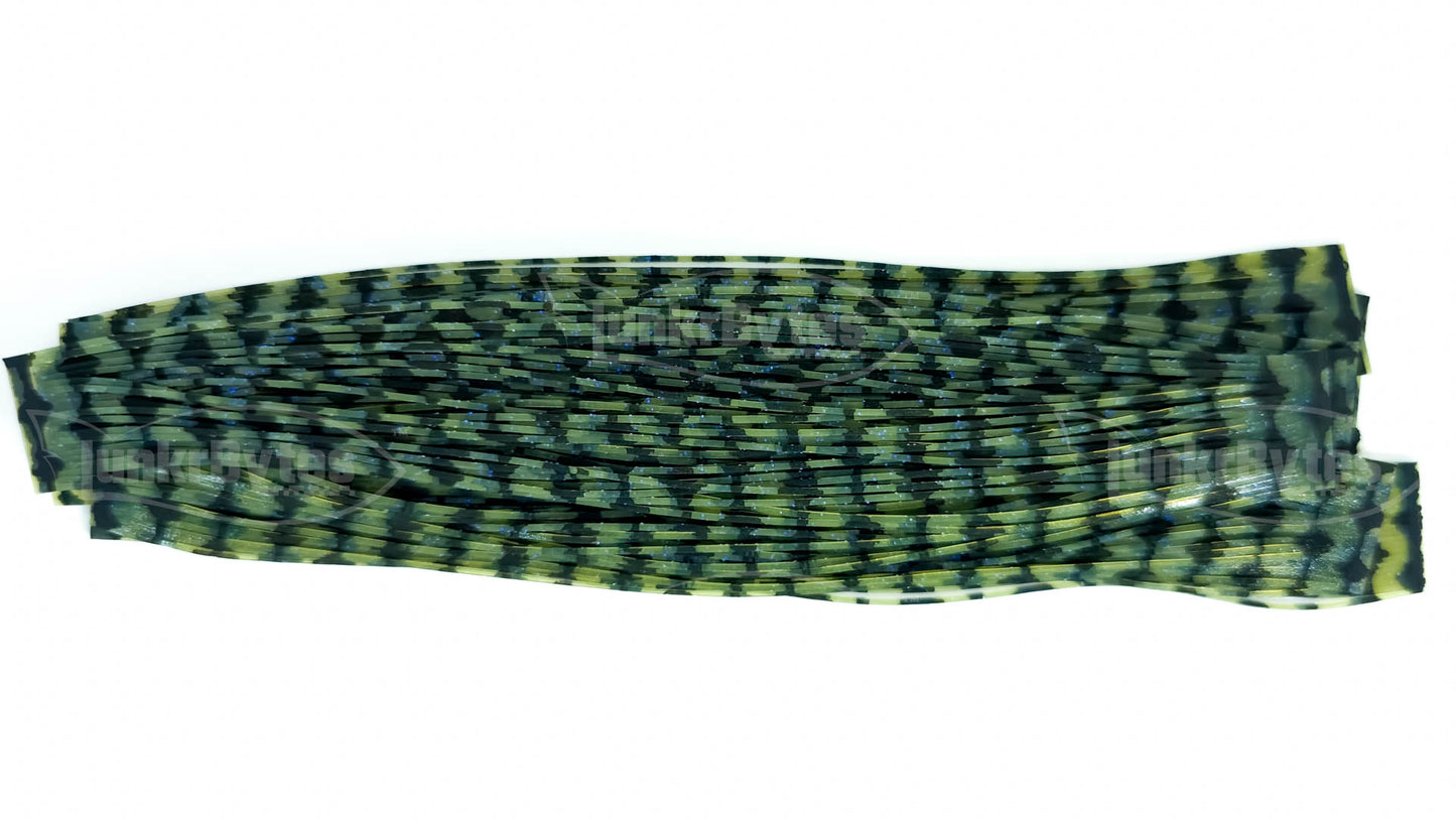 Watermelon Silicone Skirt Tab with Flake – Bluegill Pattern for Bass (8806-649)