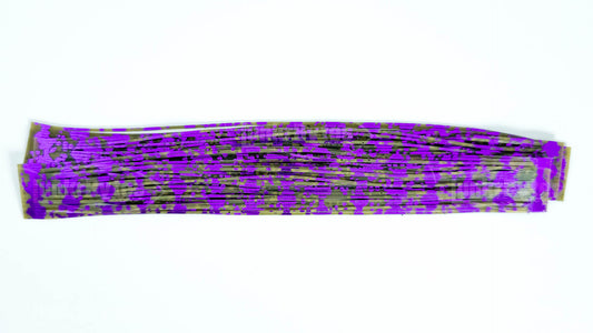 Green Pumpkin / Purple Barbed Wire Flake Silicone Skirt Tab with Barbed Wire – Crawfish Pattern for Bass (8806-675)