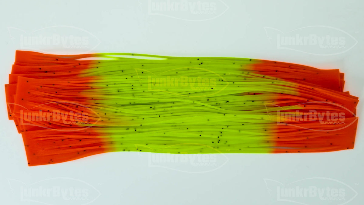 Chartreuse / Orange Tips / Pepper Silicone Skirt Tab – Reaction Strike Trigger for Bass (8807-073)