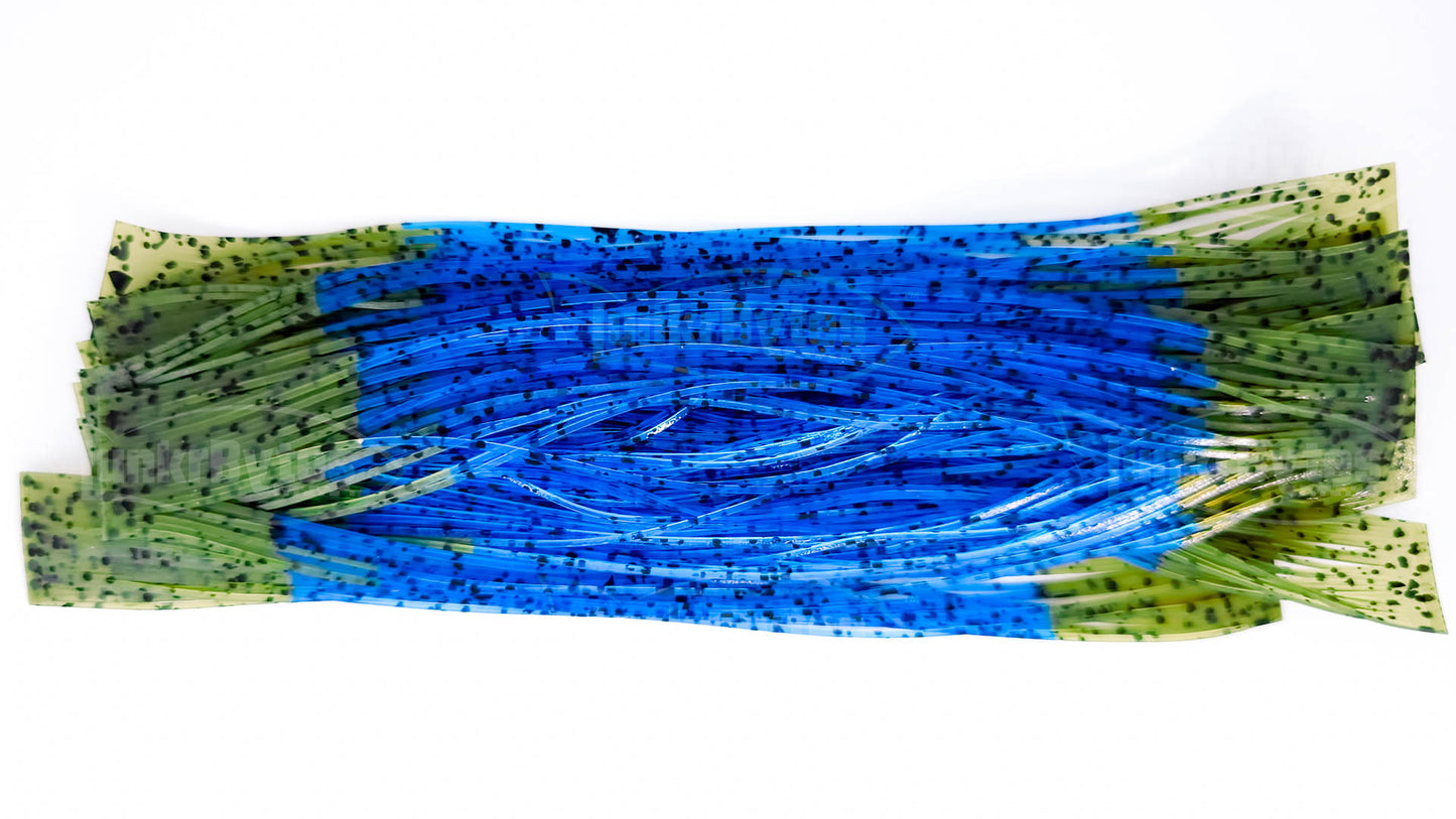 Blue / Green Pumpkin Tips / Black Dots Silicone Skirt Tab – Crawfish Pattern for Bass (8807-088)