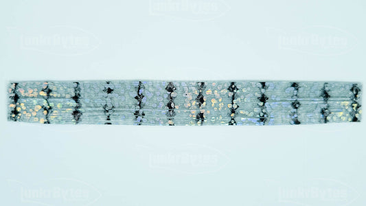 Silver / Black Barbed Wire / Snake Skin Silicone Skirt Tab with Flake – Shad Imitation for Bass (8853-301)