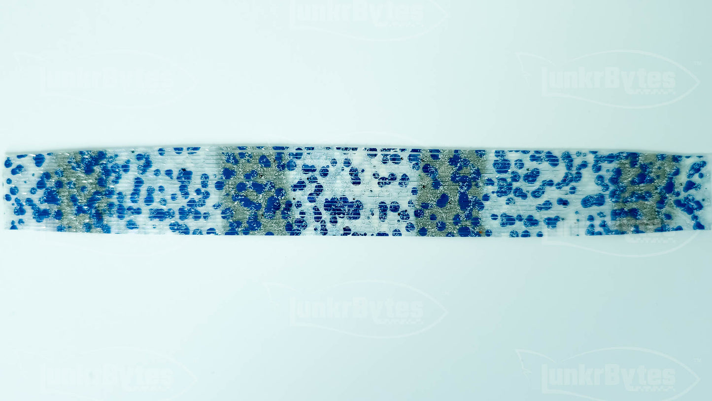 Blue Shad Silicone Skirt Tab with Flake – Shad Imitation for Bass (8854-404)