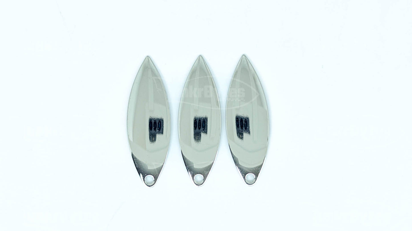 Worth Willowleaf Spinner Blade – Smooth Silver – #3-1/2