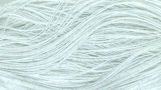 White / Silver Flake Silicone Skirt Tab with Flake – Shad Imitation for Bass (8801-140)