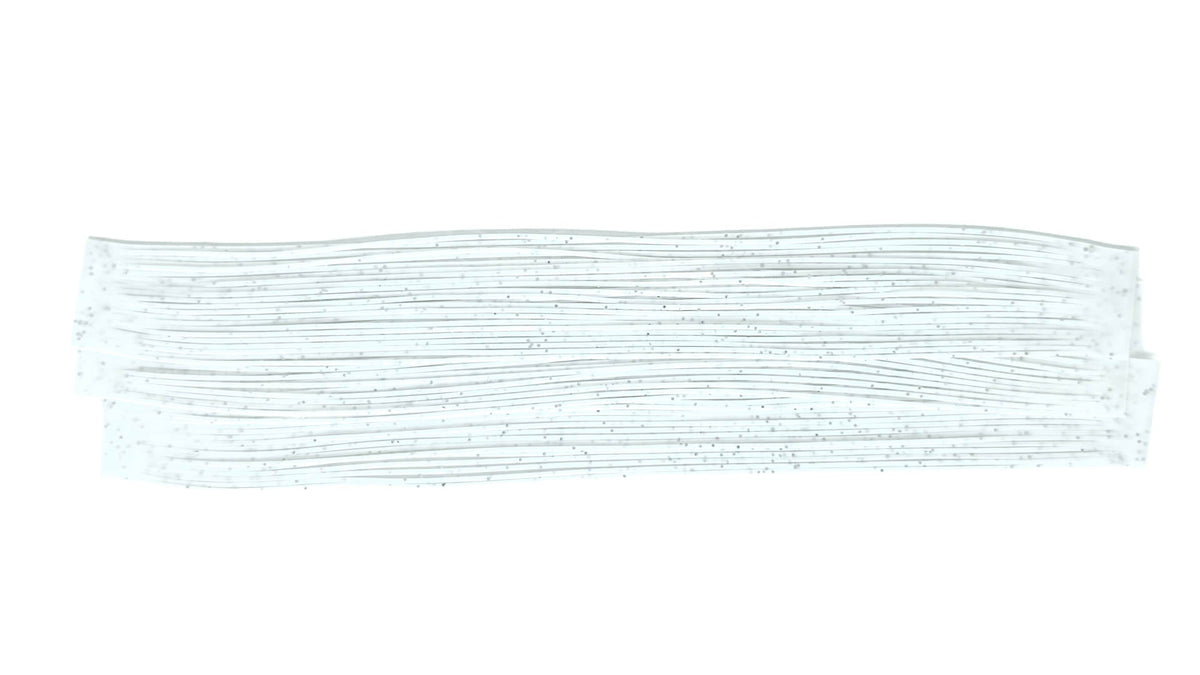 White / Silver Flake Silicone Skirt Tab with Flake – Shad Imitation for Bass (8801-140)