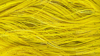 Yellow / Gold & Black Flake Silicone Skirt Tab with Flake – Shad Imitation for Bass (8801-166) Component Silicone Skirt Tab (8801-166)