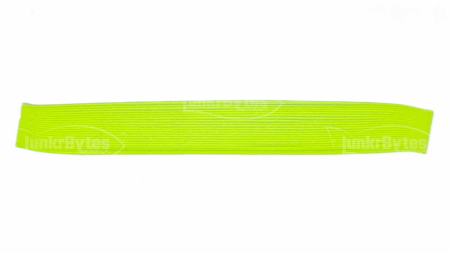 Lime Green / Gold Flake Silicone Skirt Tab with Flake – Reaction Strike Trigger for Bass (8801-180) Component Silicone Skirt Tab (8801-180)