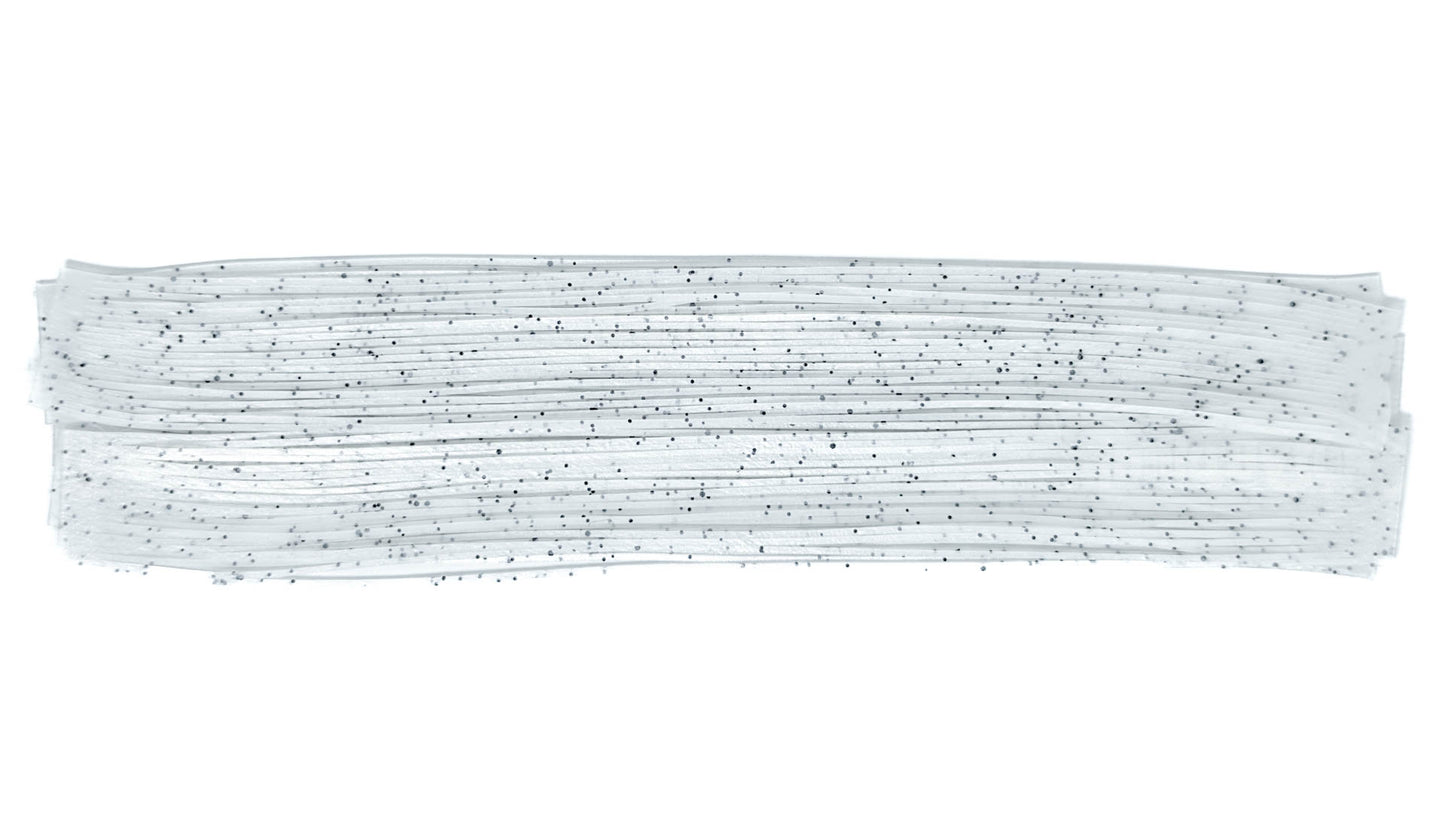 Pearlescent / Black Flake Silicone Skirt Tab with Flake – Shad Imitation for Bass (8801-220)