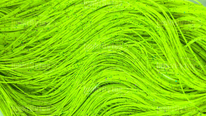 Hot Chartreuse Candy with Purple & Green Flake Silicone Skirt Tab – Reaction Strike Trigger for Bass (8801-231-X001)