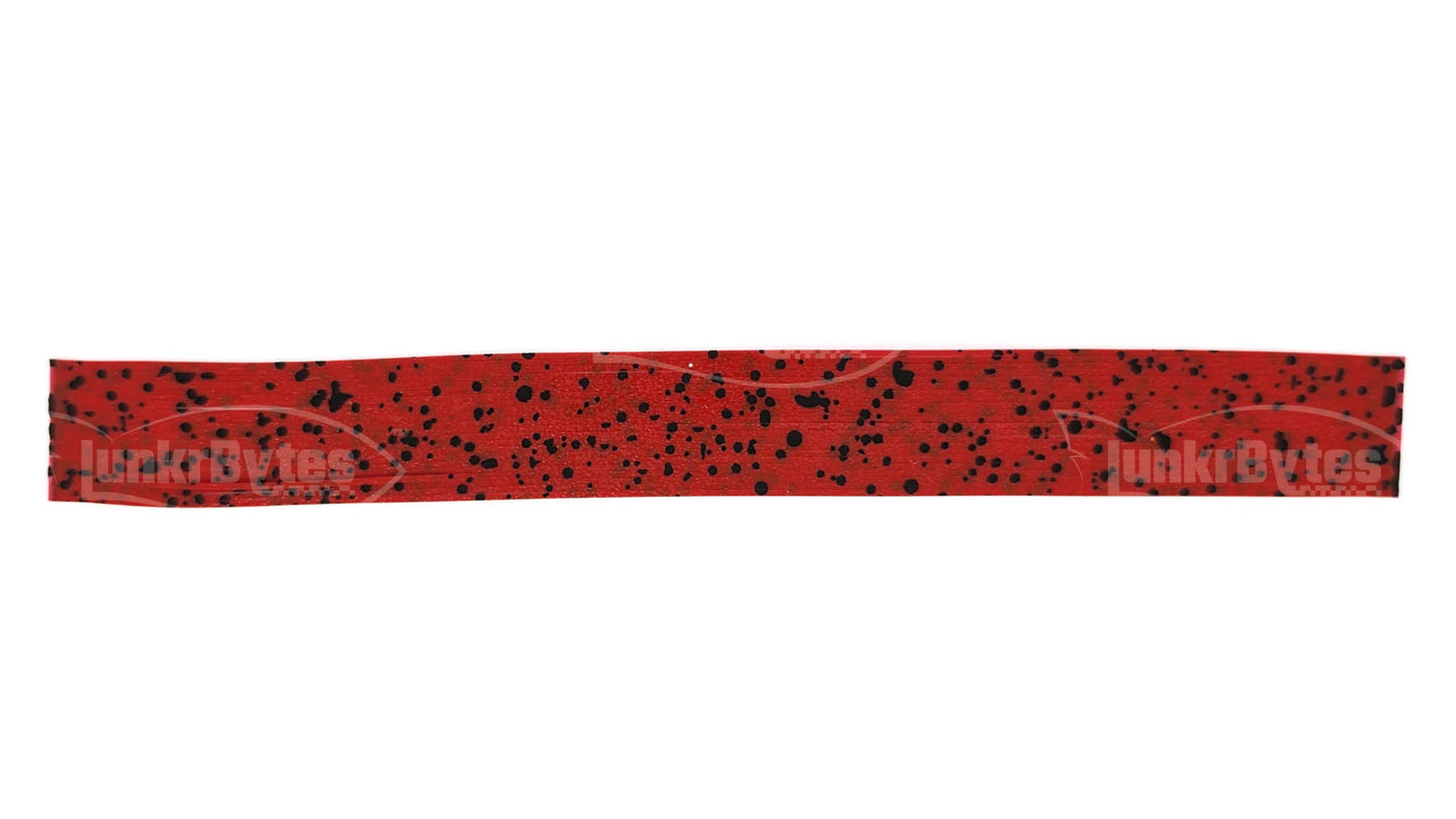 Hot Red Black Dots Silicone Skirt Tab – Crawfish Pattern for Bass (8802-560) Component Silicone Skirt Tab (8802-560)