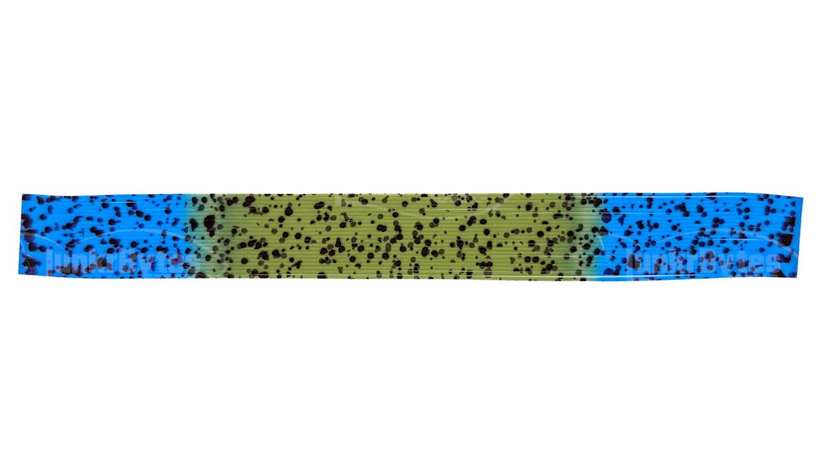 Pumpkin Center / Blue Tips Speckled Fire Tip Silicone Skirt Tab – Bluegill Pattern for Bass (8807-088-X001)