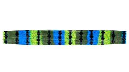Pumpkin / Chartreuse / Deep Blue Barbed Wire Silicone Skirt Tab – Bluegill Pattern for Bass (8817-204-X001)