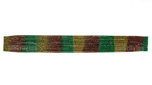 Dark Olive / Root Beer / Copper Brown with Black & Gold Flake Silicone Skirt Tab, Crawfish Pattern for Bass (8817-X003)