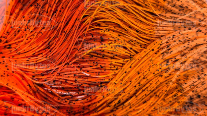 Multi-Colored Orange Nature's Edge with Black Flake Silicone Skirt Tab – Crawfish Pattern for Bass (8817-X006)