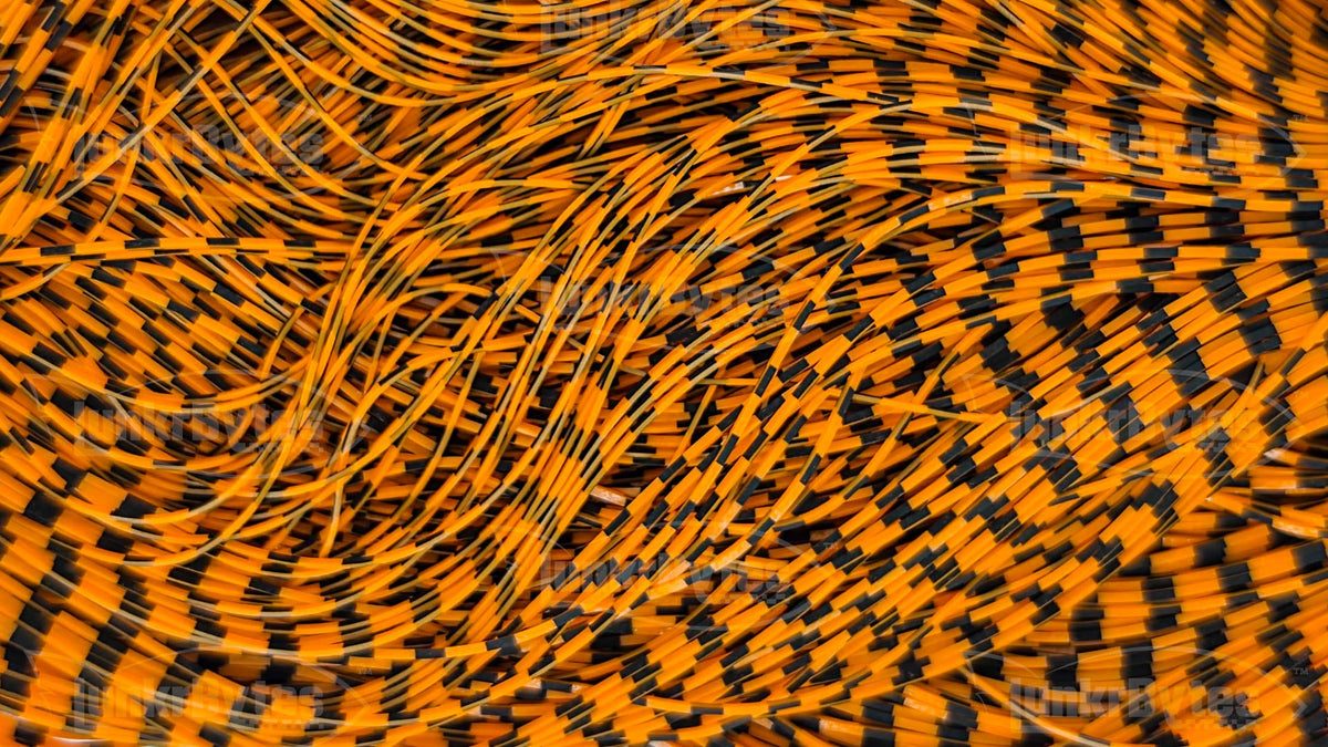 Tangerine Orange / Black Wide Zebra Stripe Silicone Skirt Tab – Reaction Strike Trigger for Bass (8818-X001)