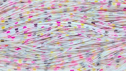 White With Pink / Purple / Yellow Polka Dots Silicone Skirt Tab – Reaction Strike Trigger for Bass (8825-566-X001)