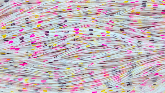 Clear / Pink / Purple / Yellow Polka Dots Silicone Skirt Tab, Reaction Strike Trigger for Bass (8825-566-X001)