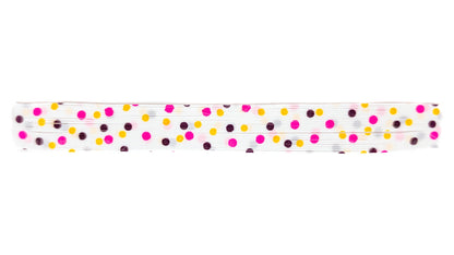 White With Pink / Purple / Yellow Polka Dots Silicone Skirt Tab – Reaction Strike Trigger for Bass (8825-566-X001)