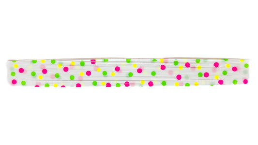 Clear / Pink / Green Chartreuse / Yellow Chartreuse Polka Dots Silicone Skirt Tab, Reaction Strike Trigger for Bass (8825-566-X002)