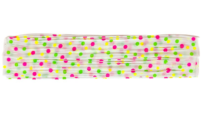 White With Pink / Green Chartreuse / Yellow Chartreuse Polka Dots Silicone Skirt Tab – Reaction Strike Trigger for Bass (8825-566-X002)