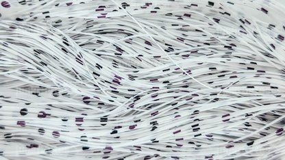 White With Purple / Black Polka Dots Silicone Skirt Tab – Reaction Strike Trigger for Bass (8825-566-X003)