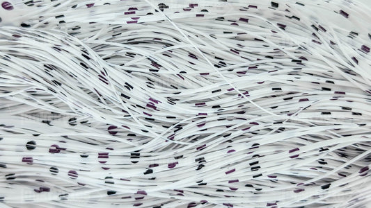 Clear / Purple / Black Polka Dots Silicone Skirt Tab, Reaction Strike Trigger for Bass (8825-566-X003)