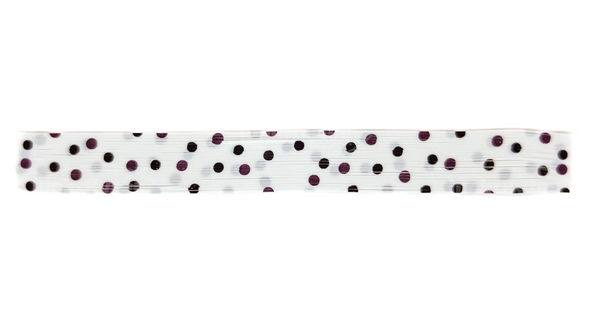 White With Purple / Black Polka Dots Silicone Skirt Tab – Reaction Strike Trigger for Bass (8825-566-X003)