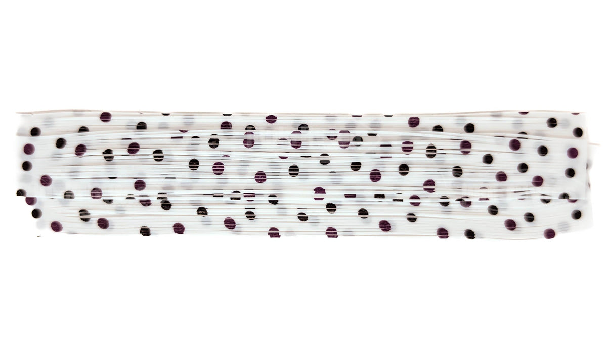 White With Purple / Black Polka Dots Silicone Skirt Tab – Reaction Strike Trigger for Bass (8825-566-X003)