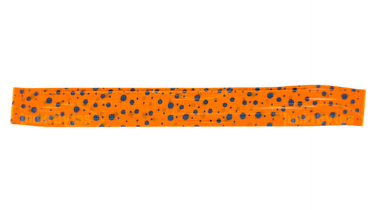 Tangerine Orange / Steel Blue Polka Dots Silicone Skirt Tab, Bluegill Pattern for Bass (8825-X001)