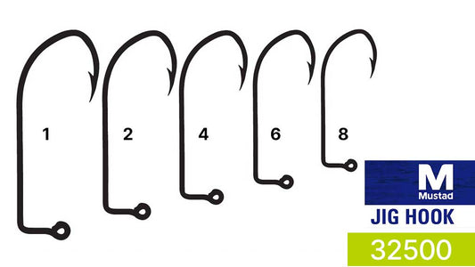 Mustad 1X Strong 90° Skipjack Jig Hook – Black Nickel (32500-BN)