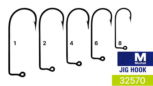 Mustad 1X Strong 90° Aberdeen Jig Hook – Black Nickel (32570-BN)
