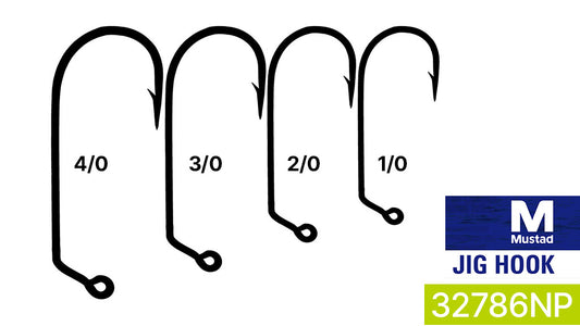Mustad UltraPoint 60° Round Bend Jig Hook – Black Nickel (32786NP-BN)