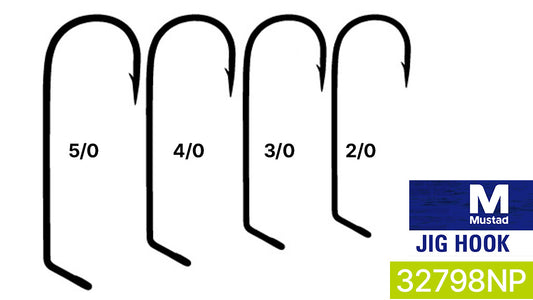Mustad UltraPoint 60° Flat Eye 1X Fine Jig Hook – Black Nickel (32798NP-BN)