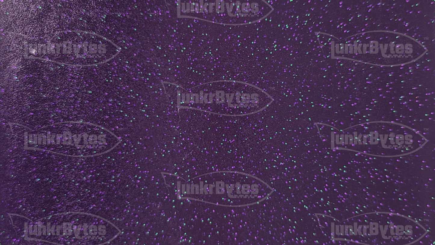 LunkrBytes LB-SHEETS-8801-185 Dark Purple / Green & Purple Flake uncut silicone skirt sheet, 155 x 142 mm solid unsliced panel for cutting custom jig and spinnerbait skirts