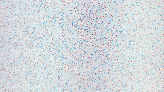 LunkrBytes LB-SHEETS-8801-266 Clear / Red & Silver & Blue Flake uncut silicone skirt sheet, 155 x 142 mm solid unsliced panel for cutting custom jig and spinnerbait skirts